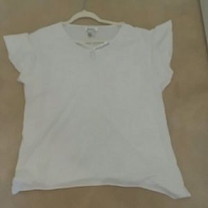 White t-shirt with beaded neckline